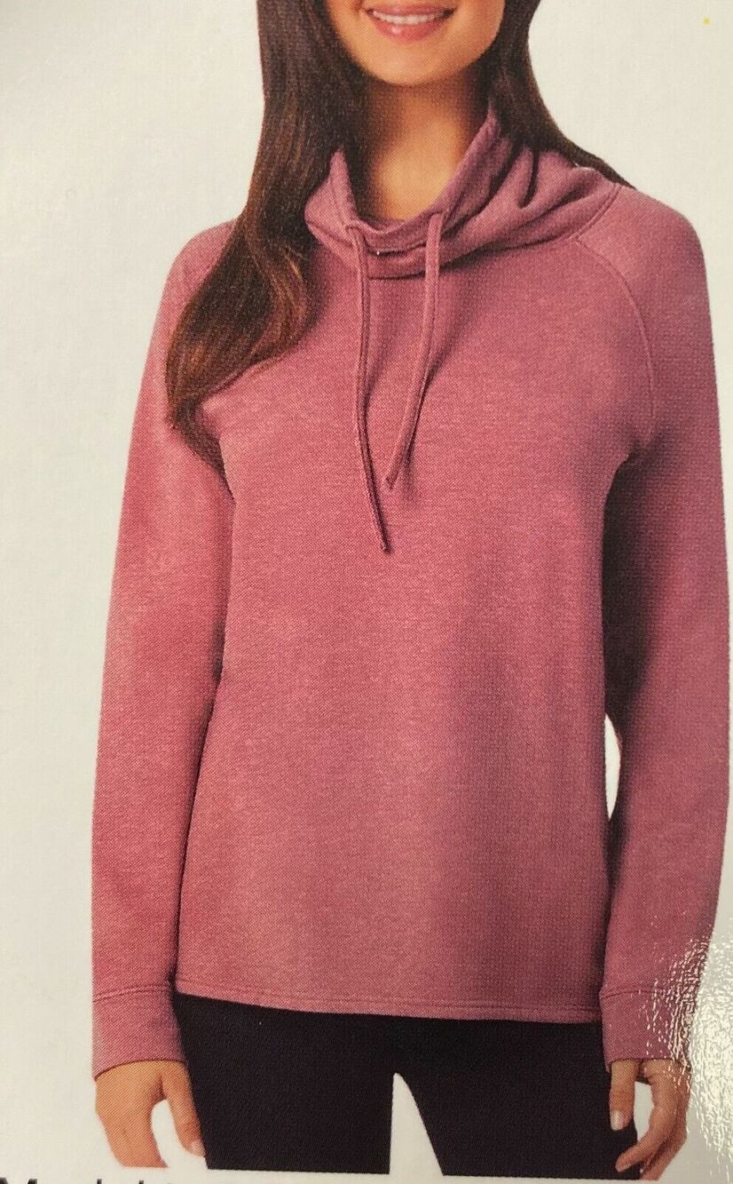 Jones New York Womens Dessert Wine Pink Cowl Neck Hi Low Hem Sweater XL NEW